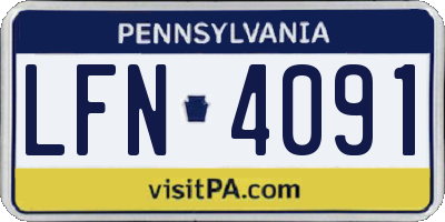 PA license plate LFN4091