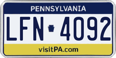PA license plate LFN4092