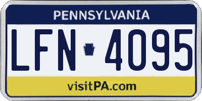 PA license plate LFN4095