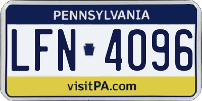 PA license plate LFN4096