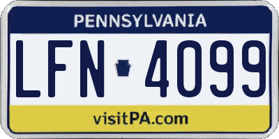 PA license plate LFN4099