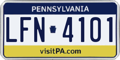 PA license plate LFN4101