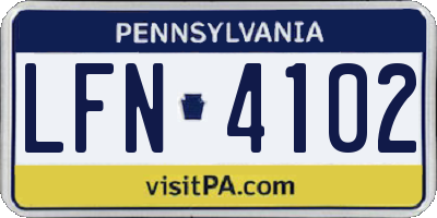 PA license plate LFN4102