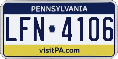 PA license plate LFN4106