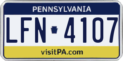 PA license plate LFN4107