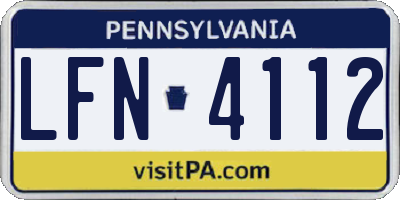 PA license plate LFN4112
