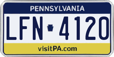 PA license plate LFN4120