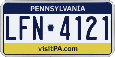 PA license plate LFN4121