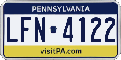 PA license plate LFN4122