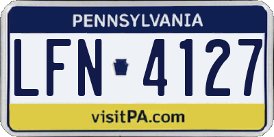 PA license plate LFN4127