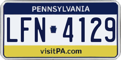 PA license plate LFN4129