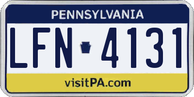 PA license plate LFN4131