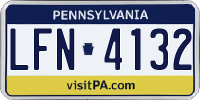PA license plate LFN4132