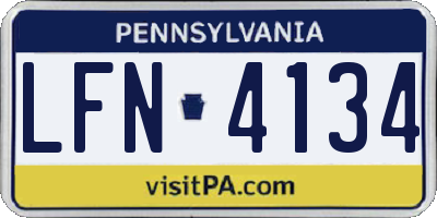 PA license plate LFN4134