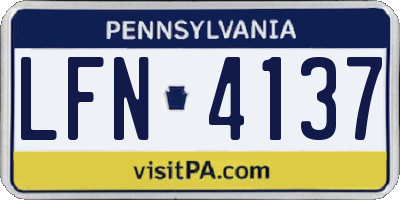 PA license plate LFN4137