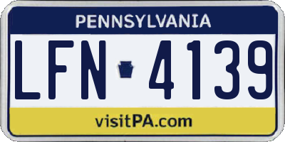 PA license plate LFN4139