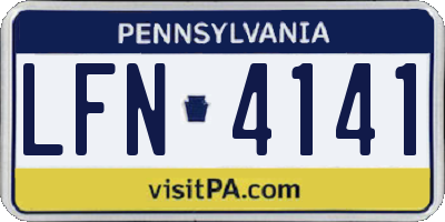 PA license plate LFN4141