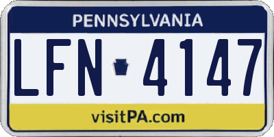 PA license plate LFN4147