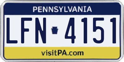 PA license plate LFN4151