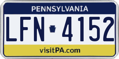 PA license plate LFN4152