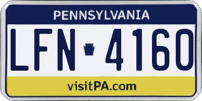 PA license plate LFN4160