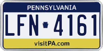 PA license plate LFN4161