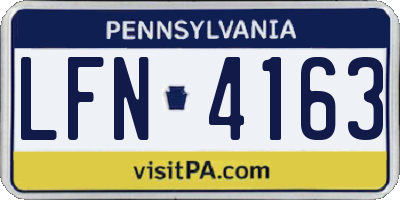 PA license plate LFN4163