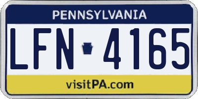 PA license plate LFN4165