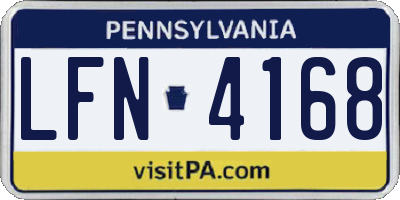 PA license plate LFN4168