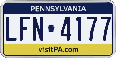 PA license plate LFN4177