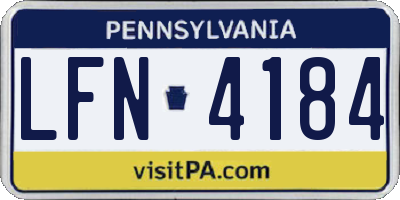 PA license plate LFN4184