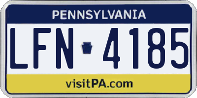 PA license plate LFN4185