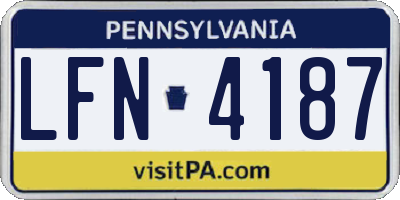 PA license plate LFN4187