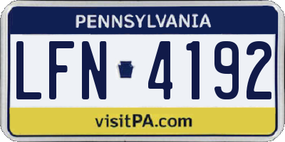 PA license plate LFN4192