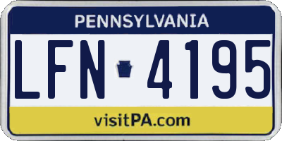 PA license plate LFN4195
