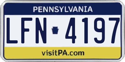 PA license plate LFN4197