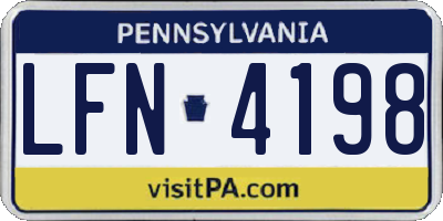 PA license plate LFN4198
