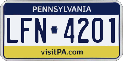 PA license plate LFN4201