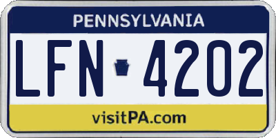 PA license plate LFN4202