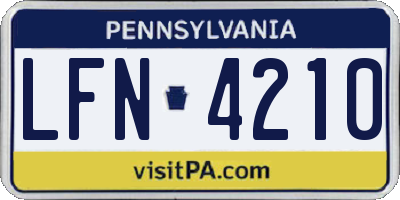PA license plate LFN4210
