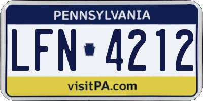 PA license plate LFN4212
