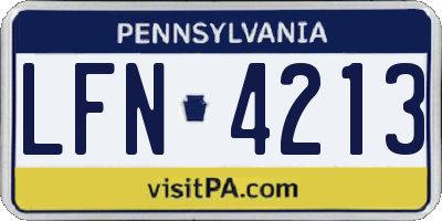 PA license plate LFN4213