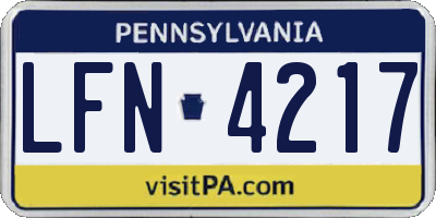 PA license plate LFN4217