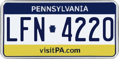 PA license plate LFN4220