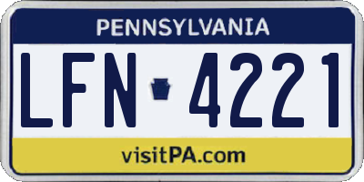 PA license plate LFN4221