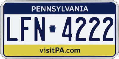 PA license plate LFN4222