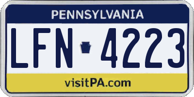 PA license plate LFN4223