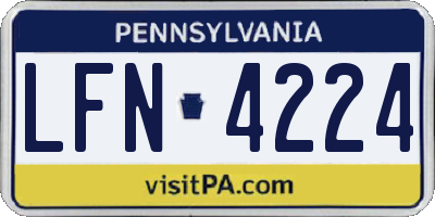PA license plate LFN4224