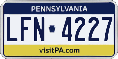 PA license plate LFN4227