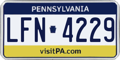 PA license plate LFN4229